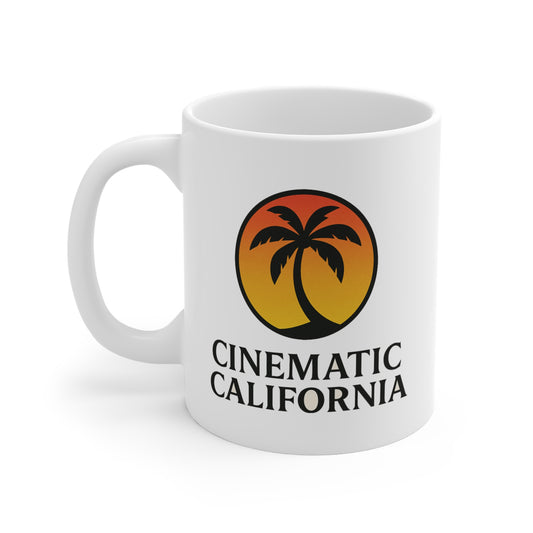 Cinematic California Logo Mug – The Official Palm Sunset Emblem
